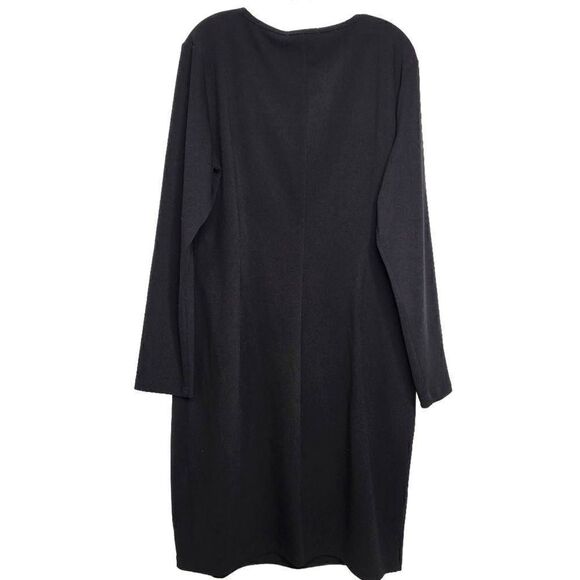 Avantlook Black Long Sleeves Buttons Side Details Dress Size 3X - Picture 9 of 11